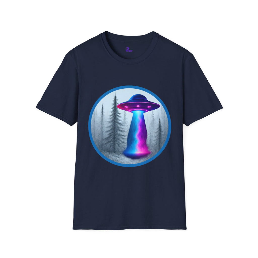 UFO Forest Abduction Scene Graphic Tee - Cryptid Prints