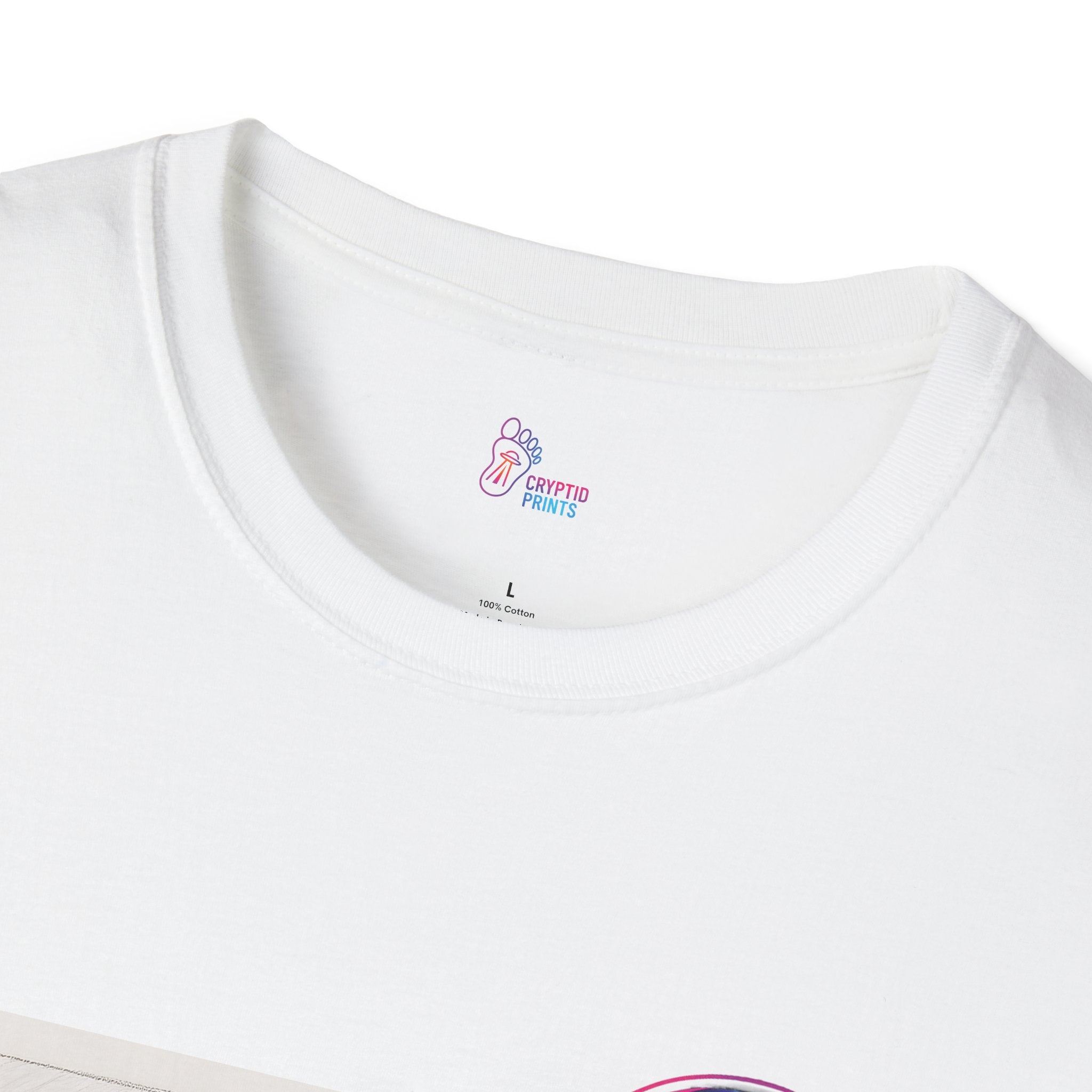 Neon UFO Over Cityscape T-Shirt - Pencil City Scene Saucer Overlay