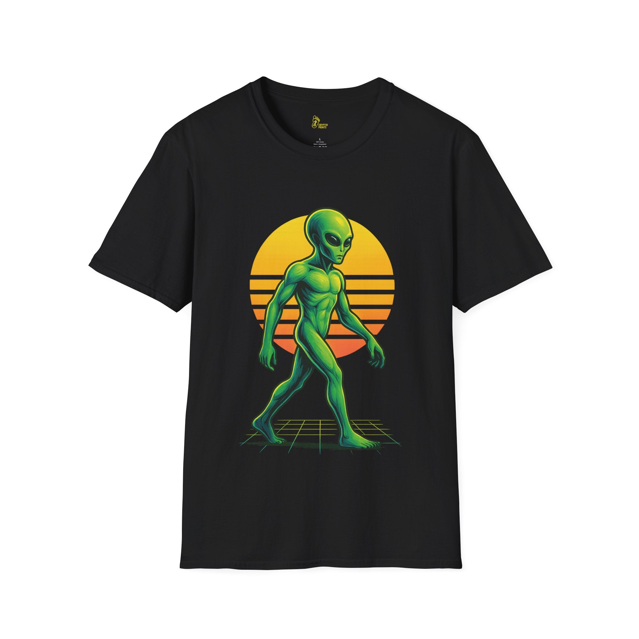 Neon Alien T-Shirt - Retro 80s Extraterrestrial Graphic Tee