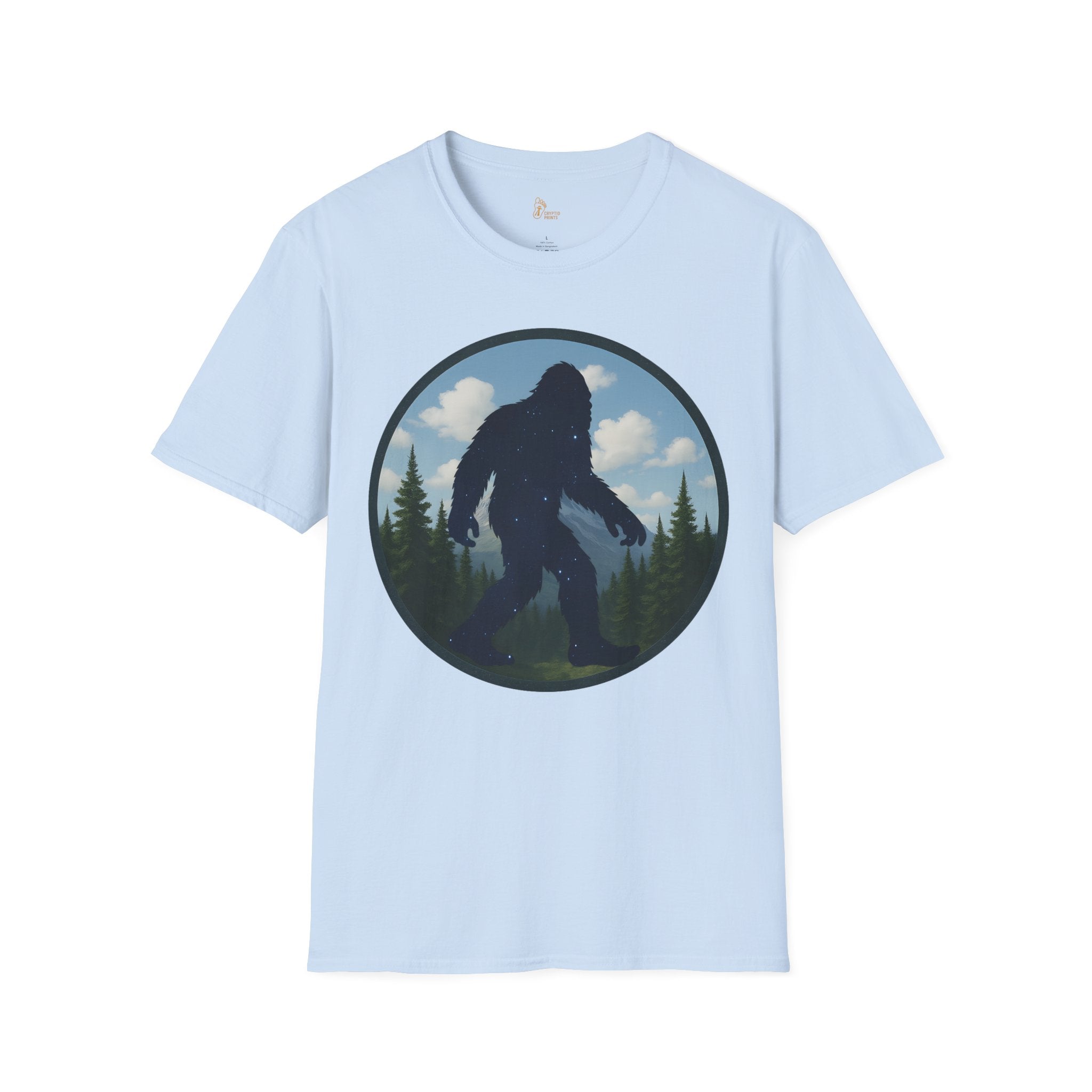 Cosmic Bigfoot Forest Silhouette Graphic Tee - Cryptid Prints
