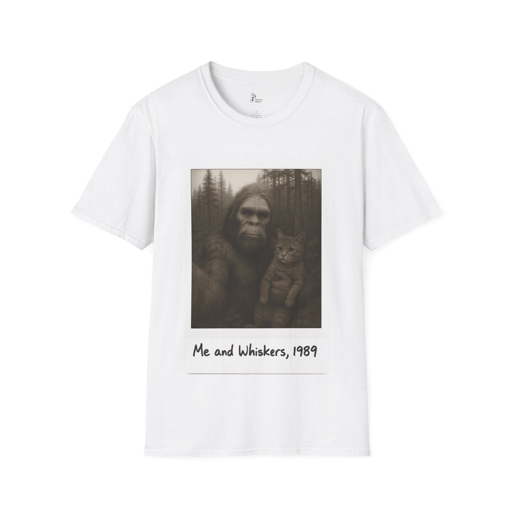 Me and Whiskers, 1989 - Bigfoot Retro-Photo Selfie T-Shirt