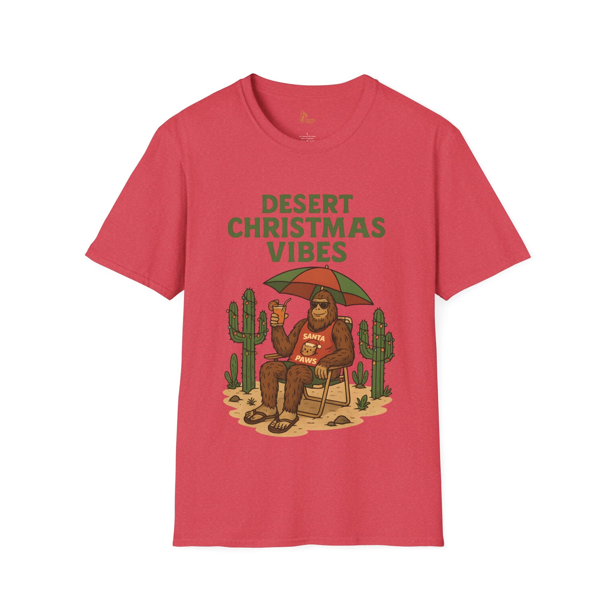 Desert Christmas Vibes Bigfoot Shirt - Santa Paws Christmas T-Shirt