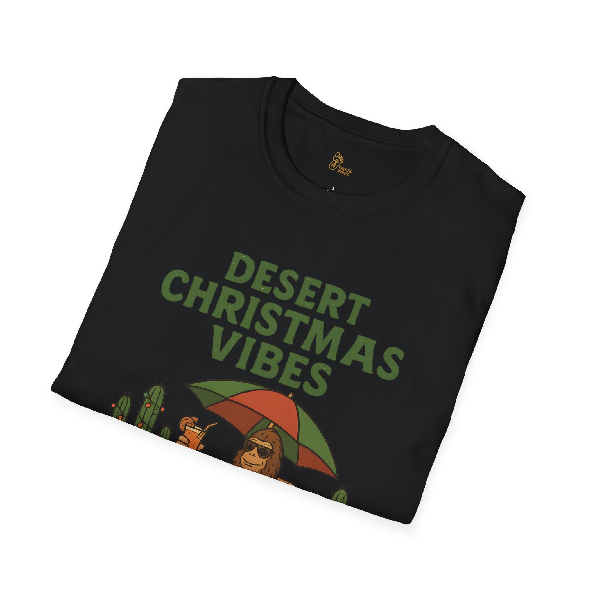 Desert Christmas Vibes Bigfoot Shirt - Santa Paws Christmas T-Shirt