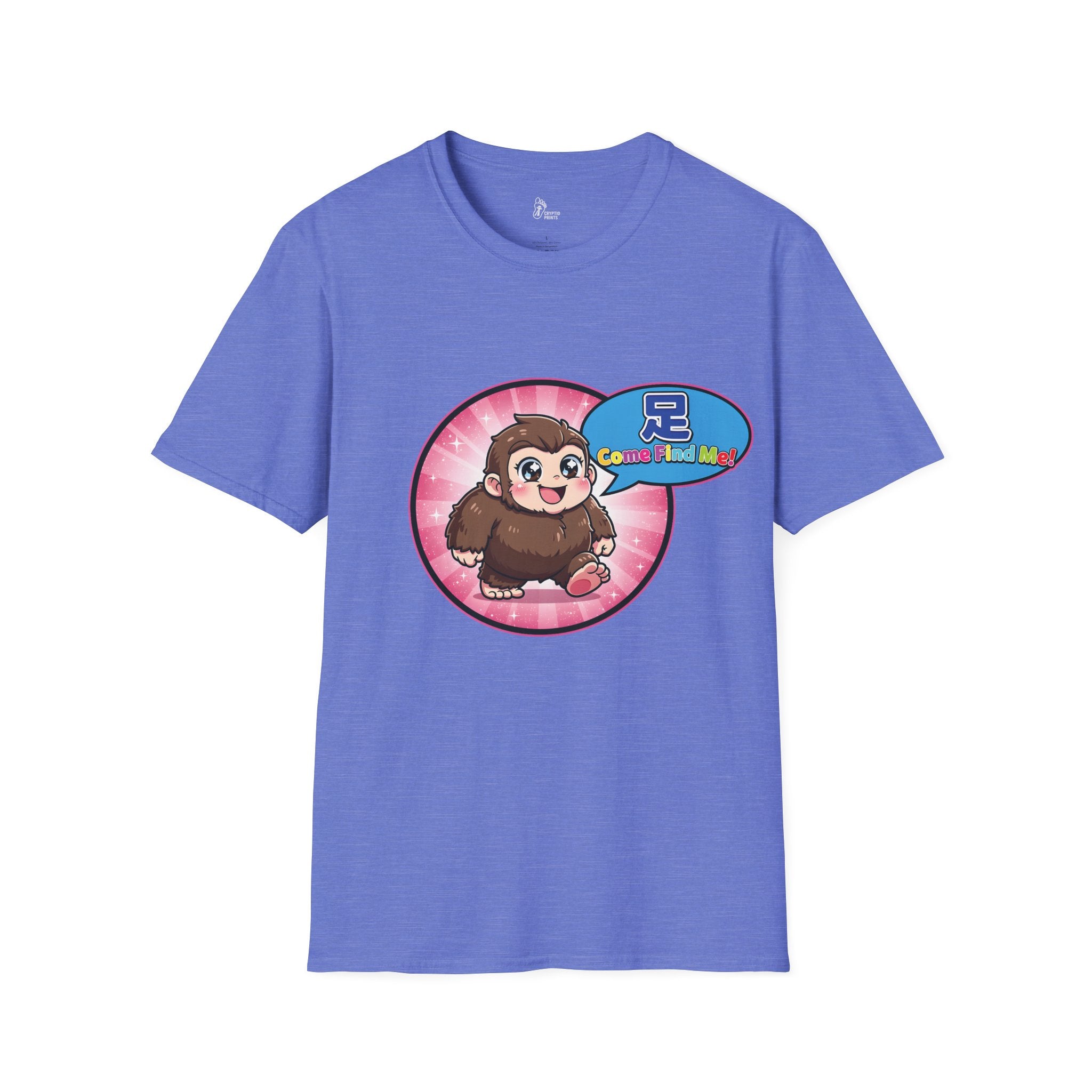 Chibi Bigfoot "Come Find Me!" Graphic T-Shirt - Cryptid Prints