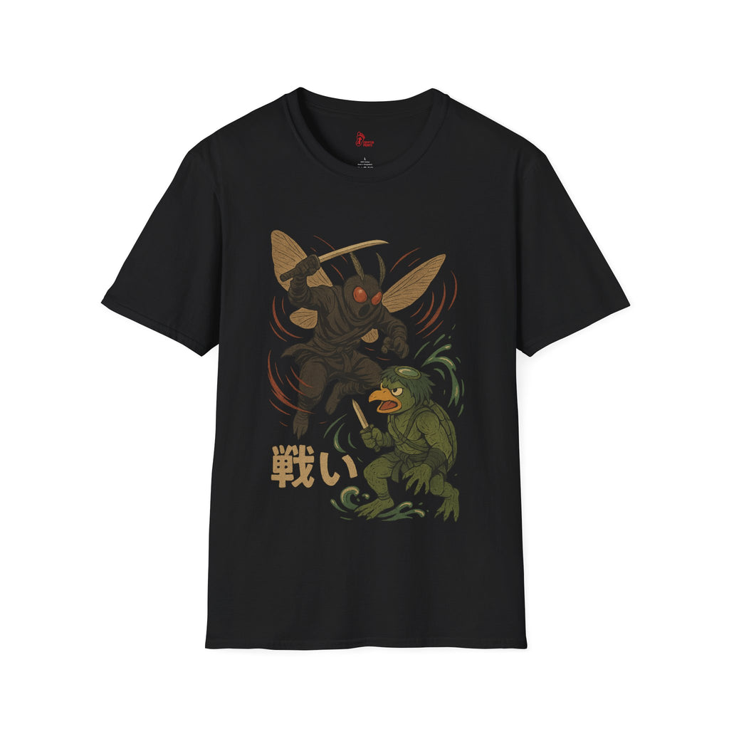 Mothman vs Kappa - Japanese Mythology Battle T-Shirt