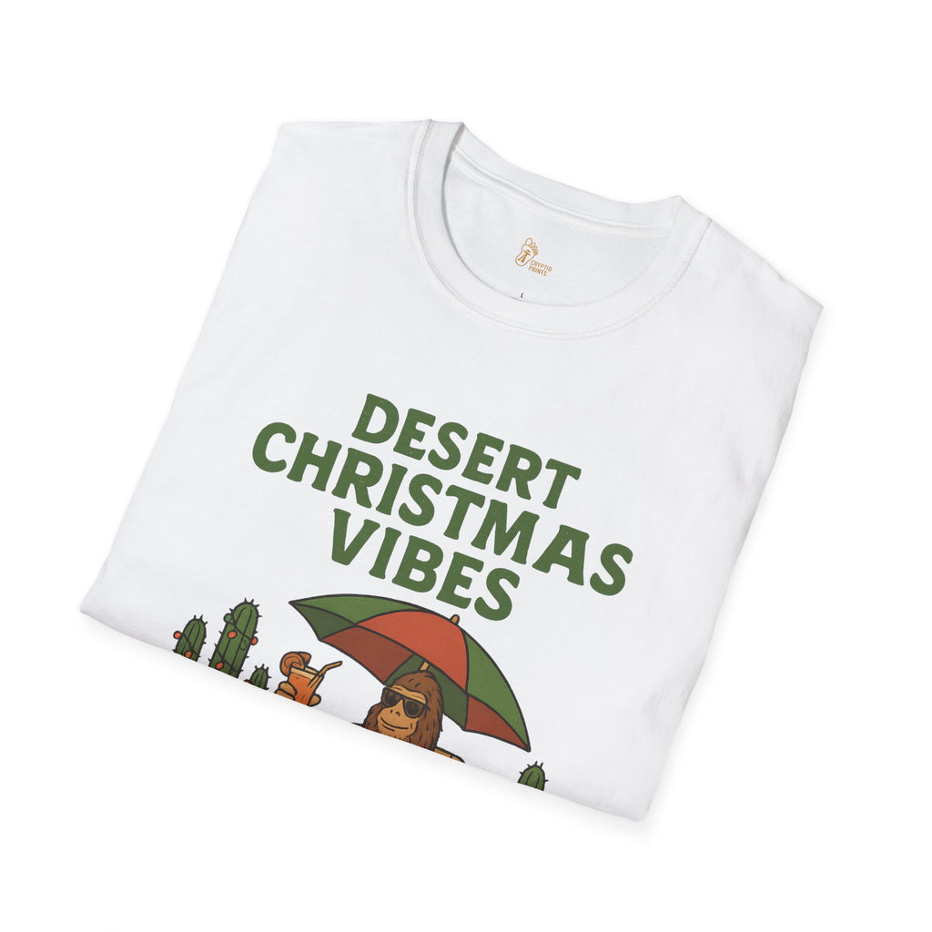 Desert Christmas Vibes Bigfoot Shirt - Santa Paws Christmas T-Shirt