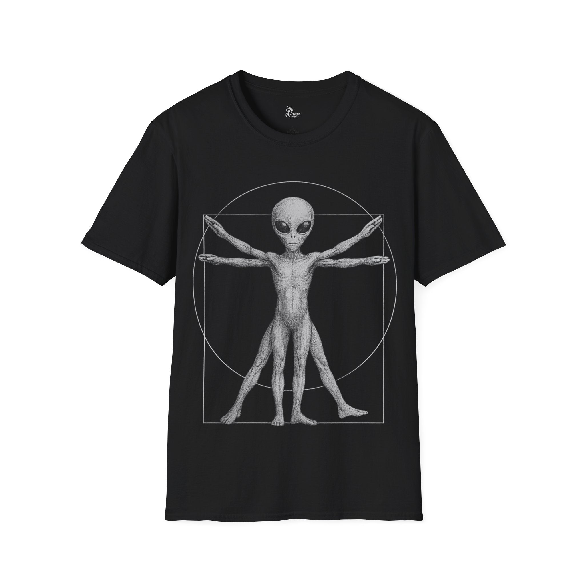 Alien Vitruvian Anatomy Graphic Tee - Cryptid Prints