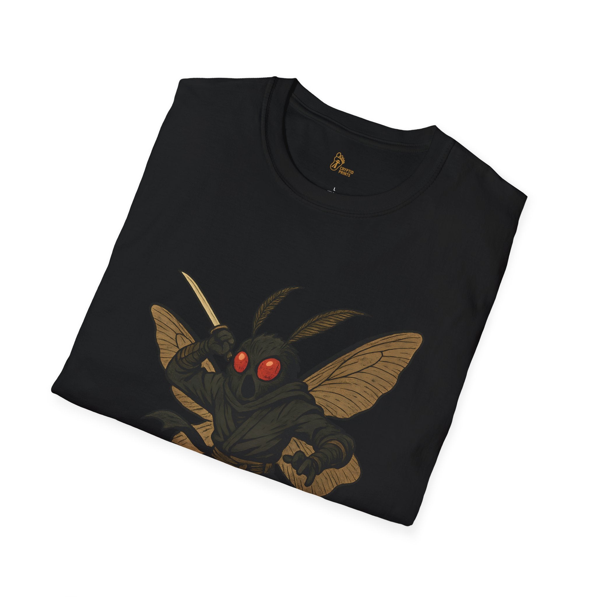 Mothman Ninja T-Shirt - Japanese Cryptid Warrior Design