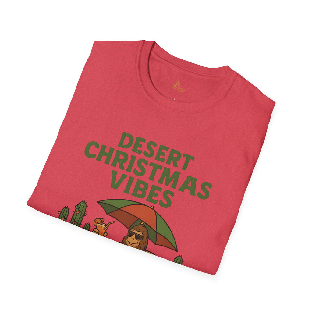 Desert Christmas Vibes Bigfoot Shirt - Santa Paws Christmas T-Shirt