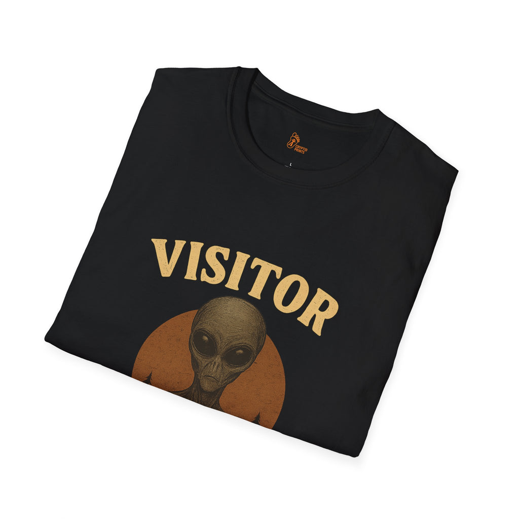 Grey Alien Visitor - Sunset Forest Alien T-Shirt
