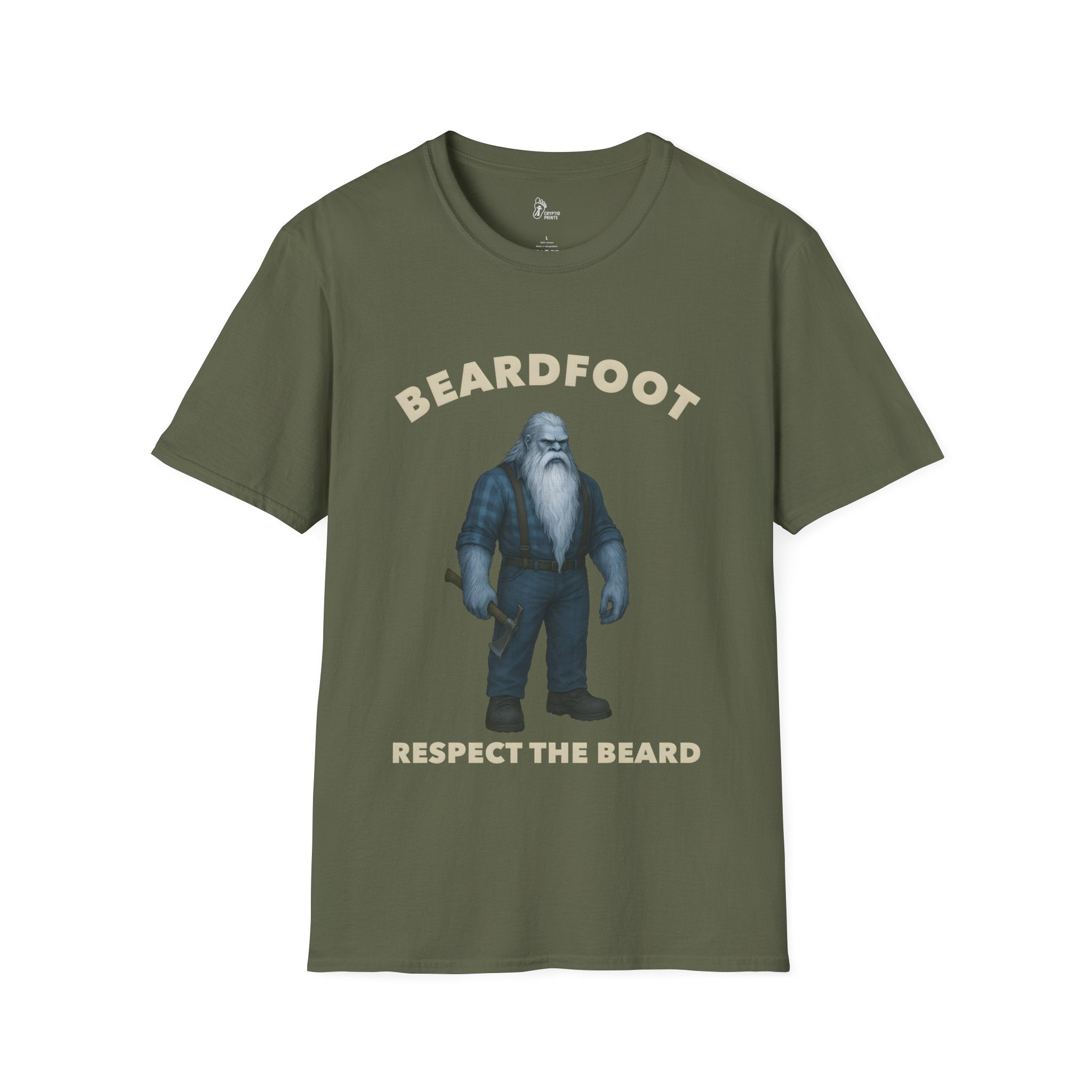 Beardfoot Respect the Beard Bigfoot Graphic Tee - Cryptid Prints