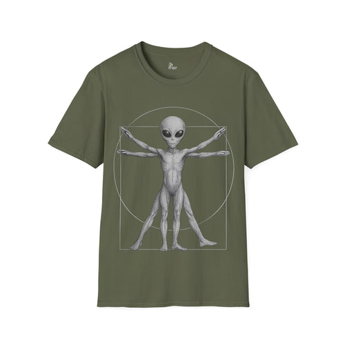 Alien Vitruvian Anatomy Graphic Tee - Cryptid Prints