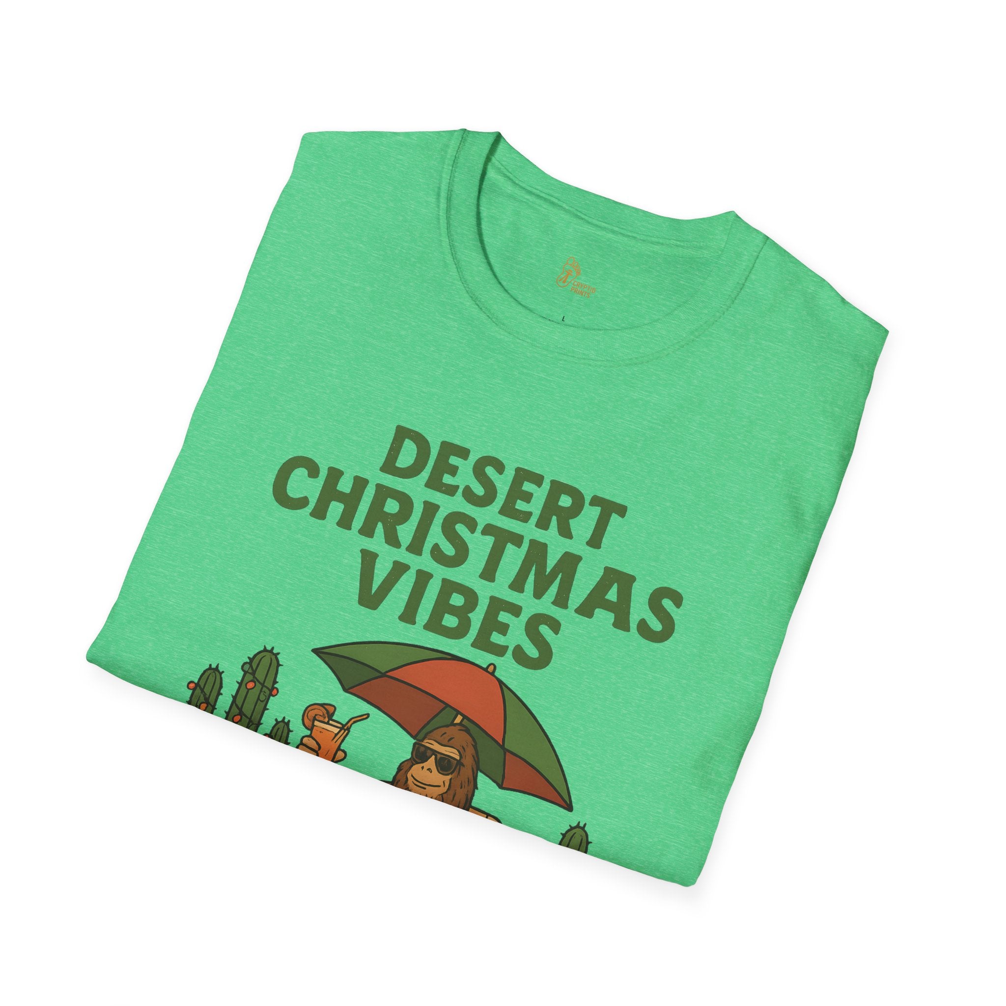 Desert Christmas Vibes Bigfoot Shirt - Santa Paws Christmas T-Shirt
