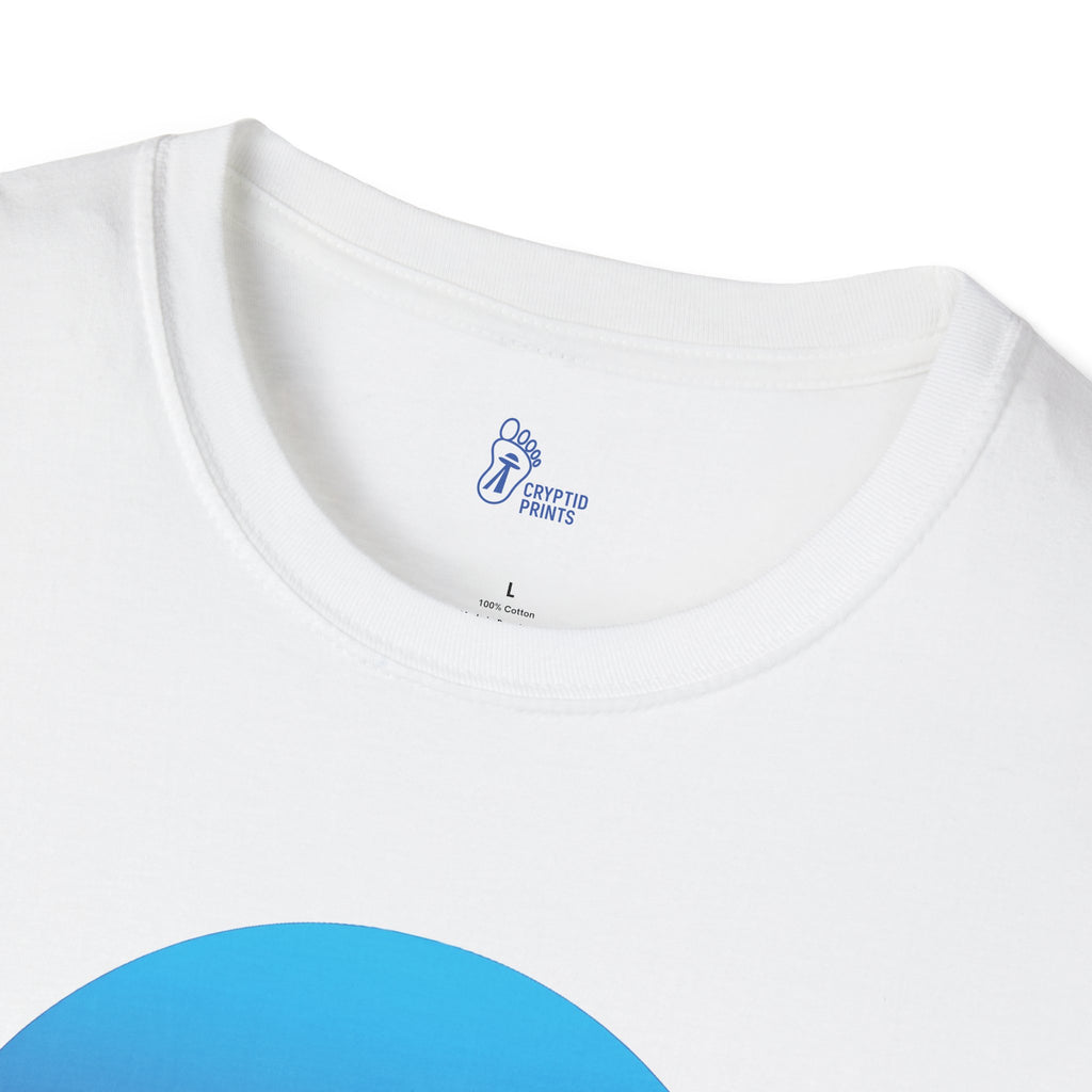 Neon Arctic Yeti T-Shirt - Frozen Cryptid Under Blue Sunset