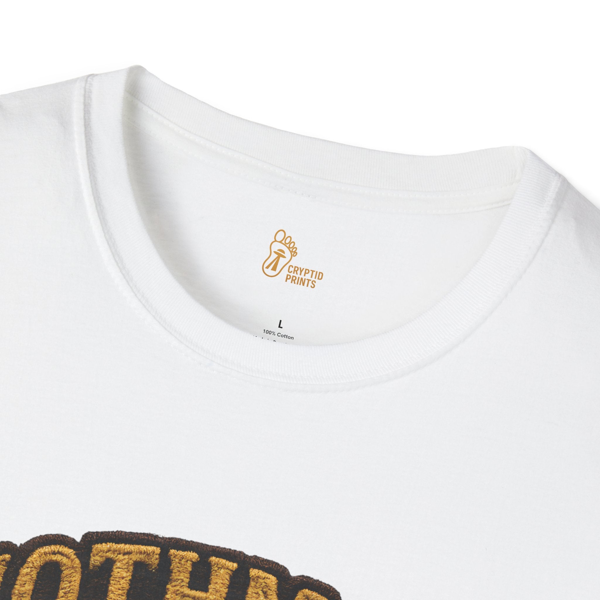 Embroidered-Style Mothman T-Shirt - Electric Blue & Purple Aura Wings