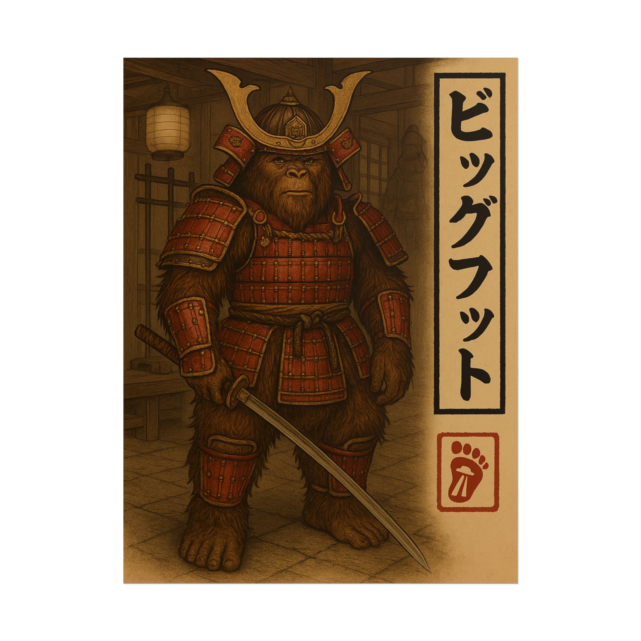 Shogun Bigfoot Poster - Warrior of the Wild