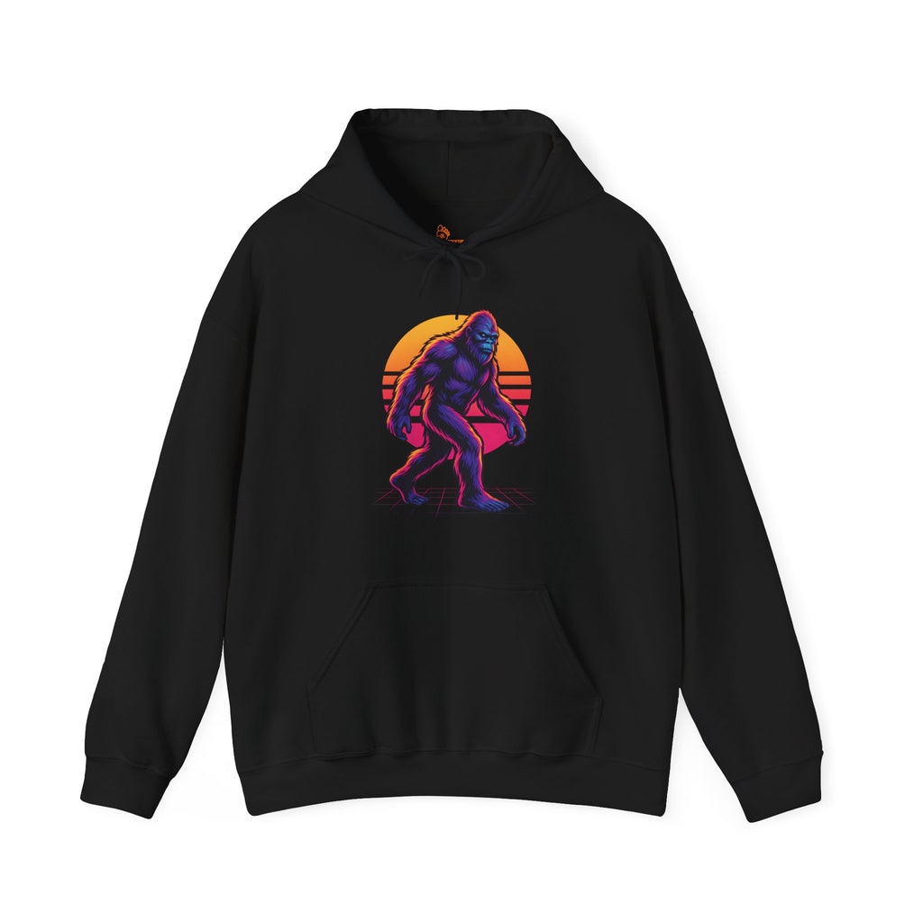 Retro Neon Bigfoot Hoodie - Sasquatch Hoodie 80s Aesthetic