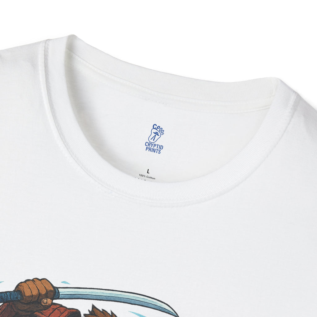 Bigfoot vs. Yeti Samurai Duel T-Shirt - Cryptid Battle Design
