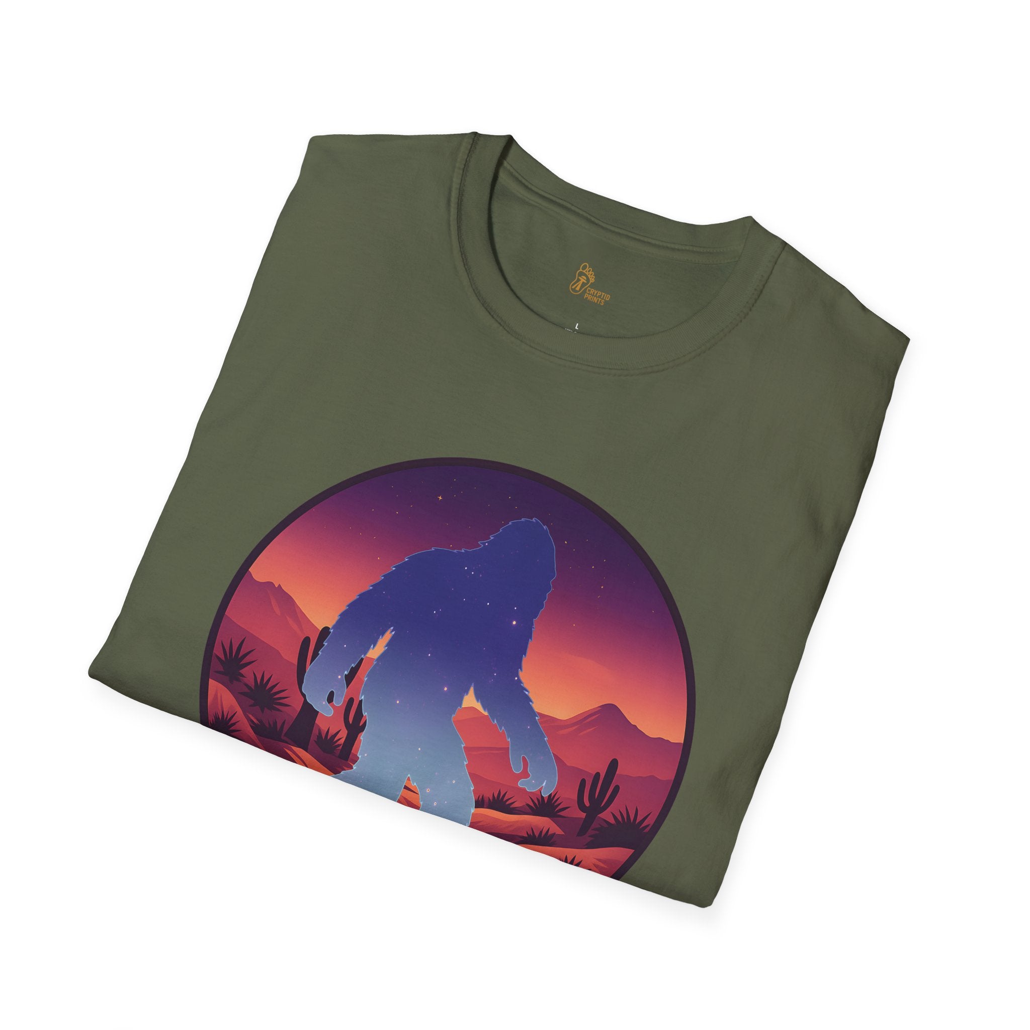 Bigfoot Cosmic Desert T-Shirt - Cryptid Prints