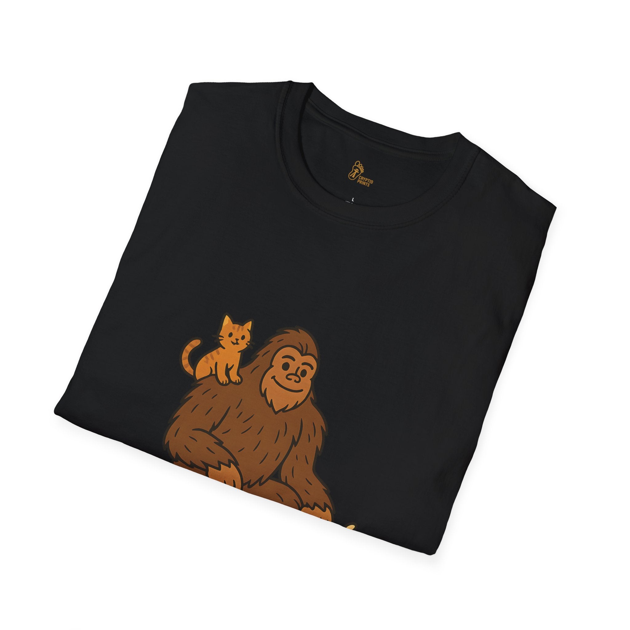 Bigfoot & Cats Meow T-Shirt - Cute Cryptid Cat Lover Tee