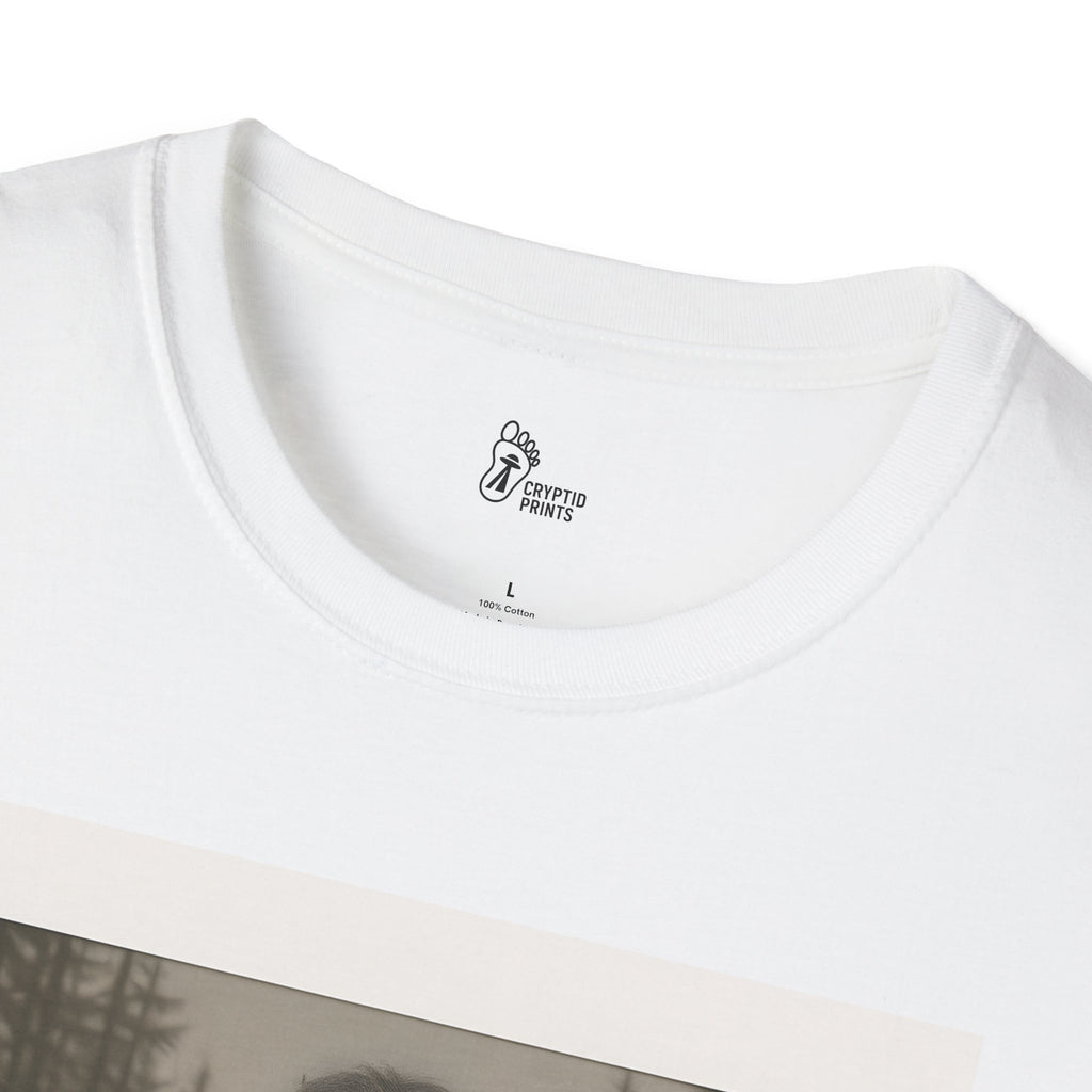 Bigfoot Hide-and-Seek T-Shirt - Retro-Style Forest Photo