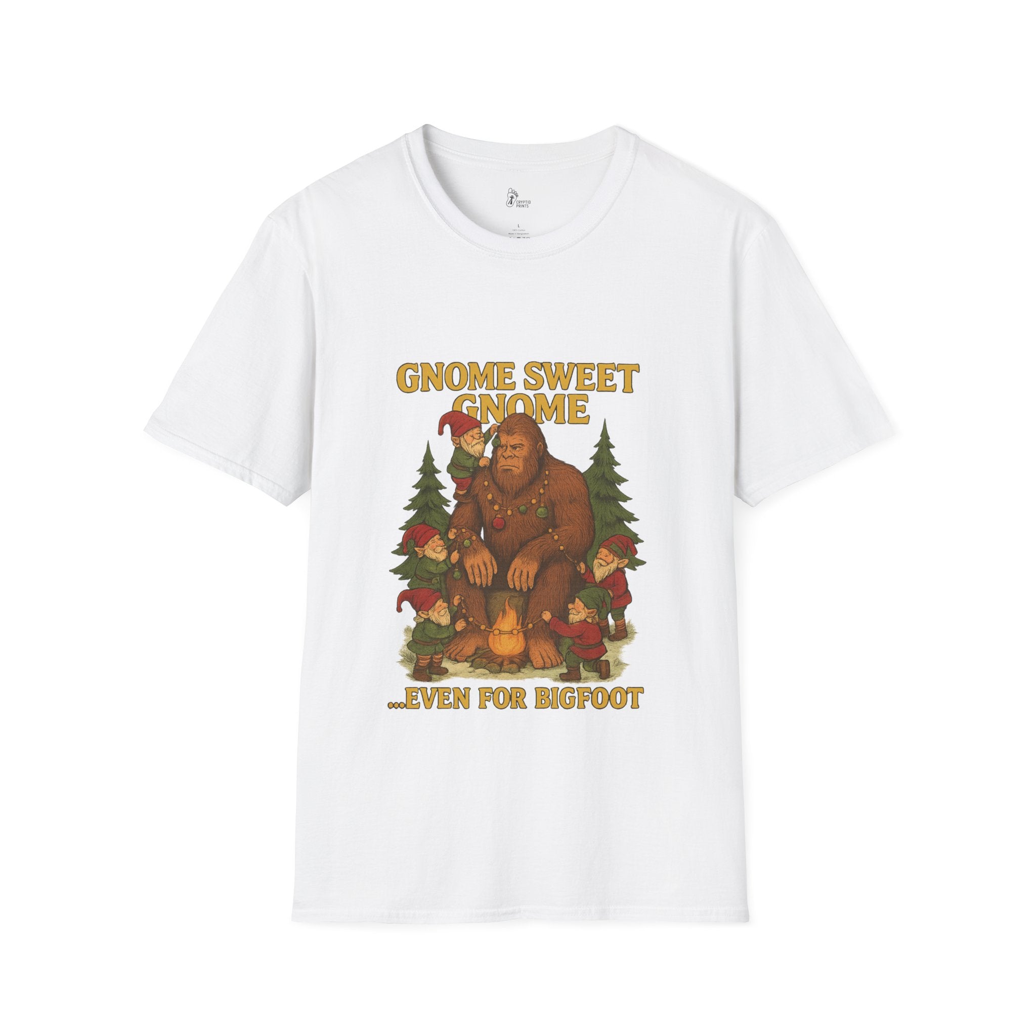 Gnome Sweet Gnome Bigfoot T-Shirt - Gnomes Decorating Sasquatch