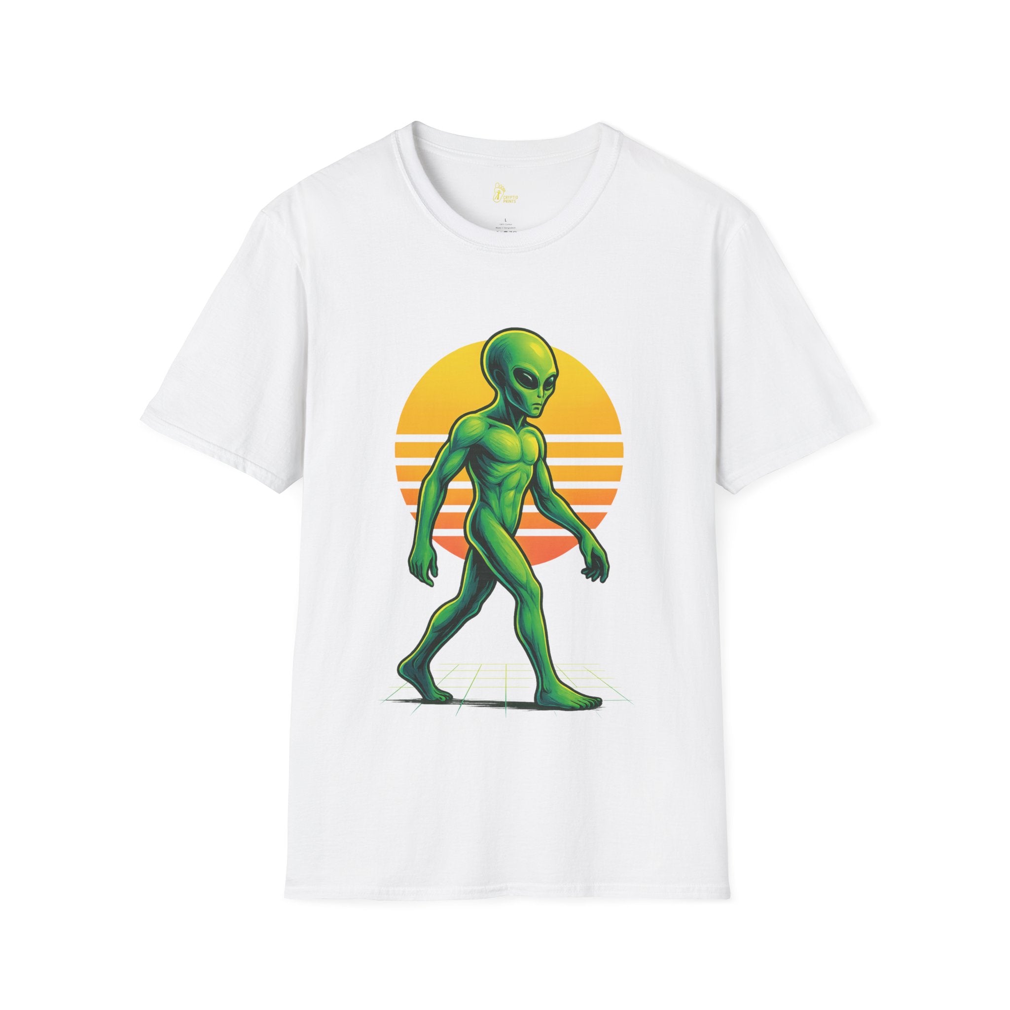 Neon Alien T-Shirt - Retro 80s Extraterrestrial Graphic Tee