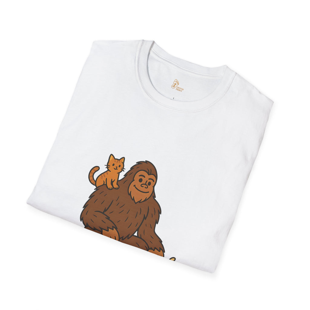 Bigfoot & Cats Meow T-Shirt - Cute Cryptid Cat Lover Tee