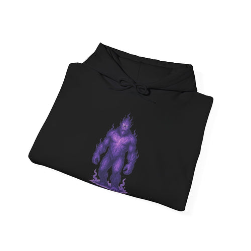 Between Realms Bigfoot Hoodie - Cryptid Entity in Purple Aura