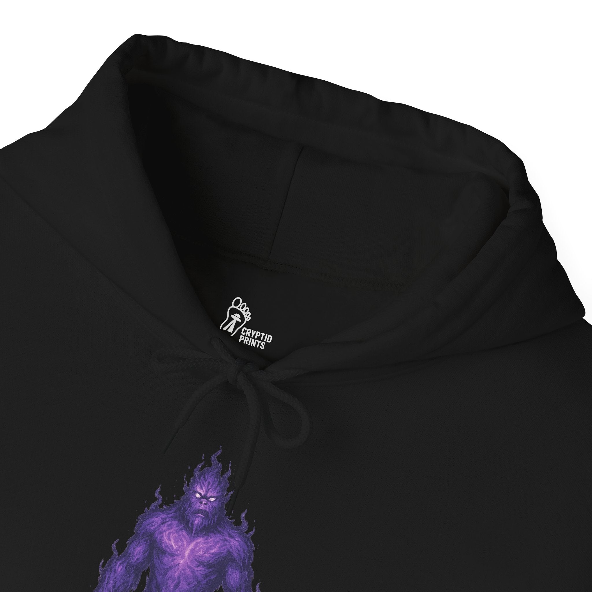 Between Realms Bigfoot Hoodie - Cryptid Entity in Purple Aura