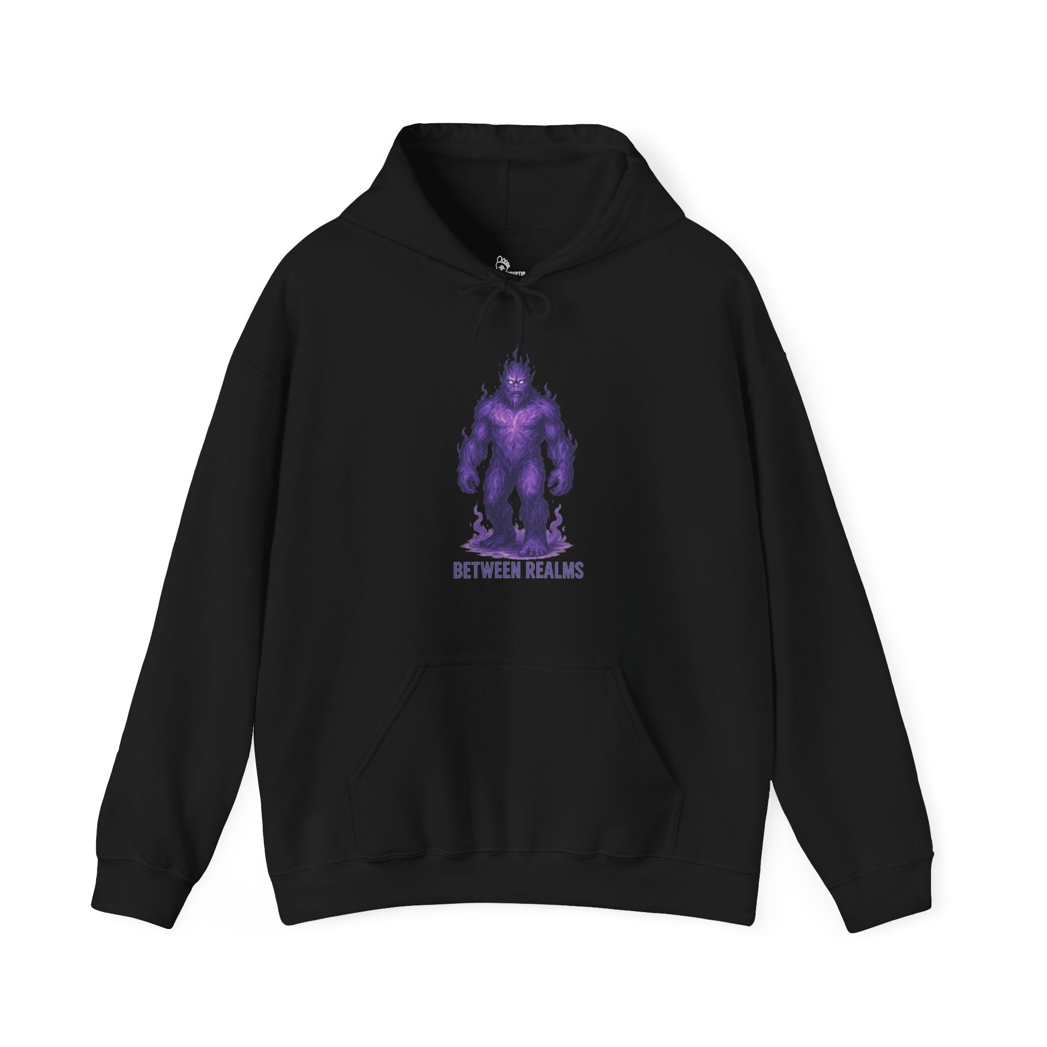 Between Realms Bigfoot Hoodie - Cryptid Entity in Purple Aura