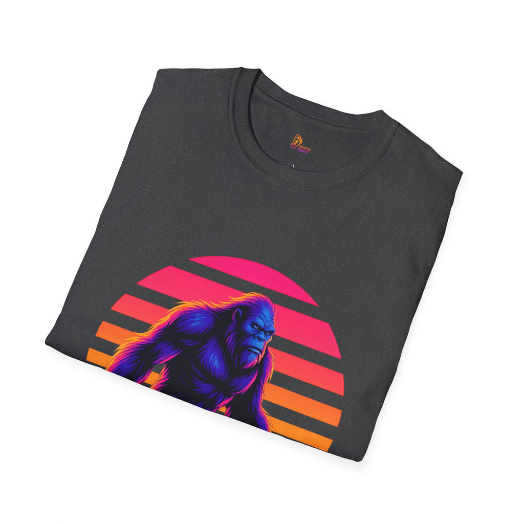 Neon Bigfoot Sunset Graphic Tee - Cryptid Prints