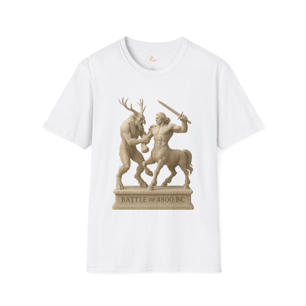 Wendigo vs Centaur T-Shirt - Mythic Stone Sculpture Style