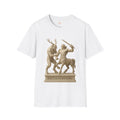 Wendigo vs Centaur T-Shirt - Mythic Stone Sculpture Style