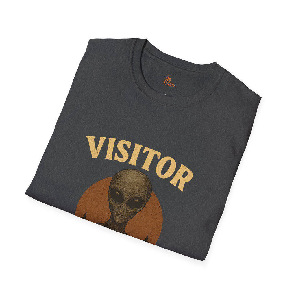 Grey Alien Visitor - Sunset Forest Alien T-Shirt