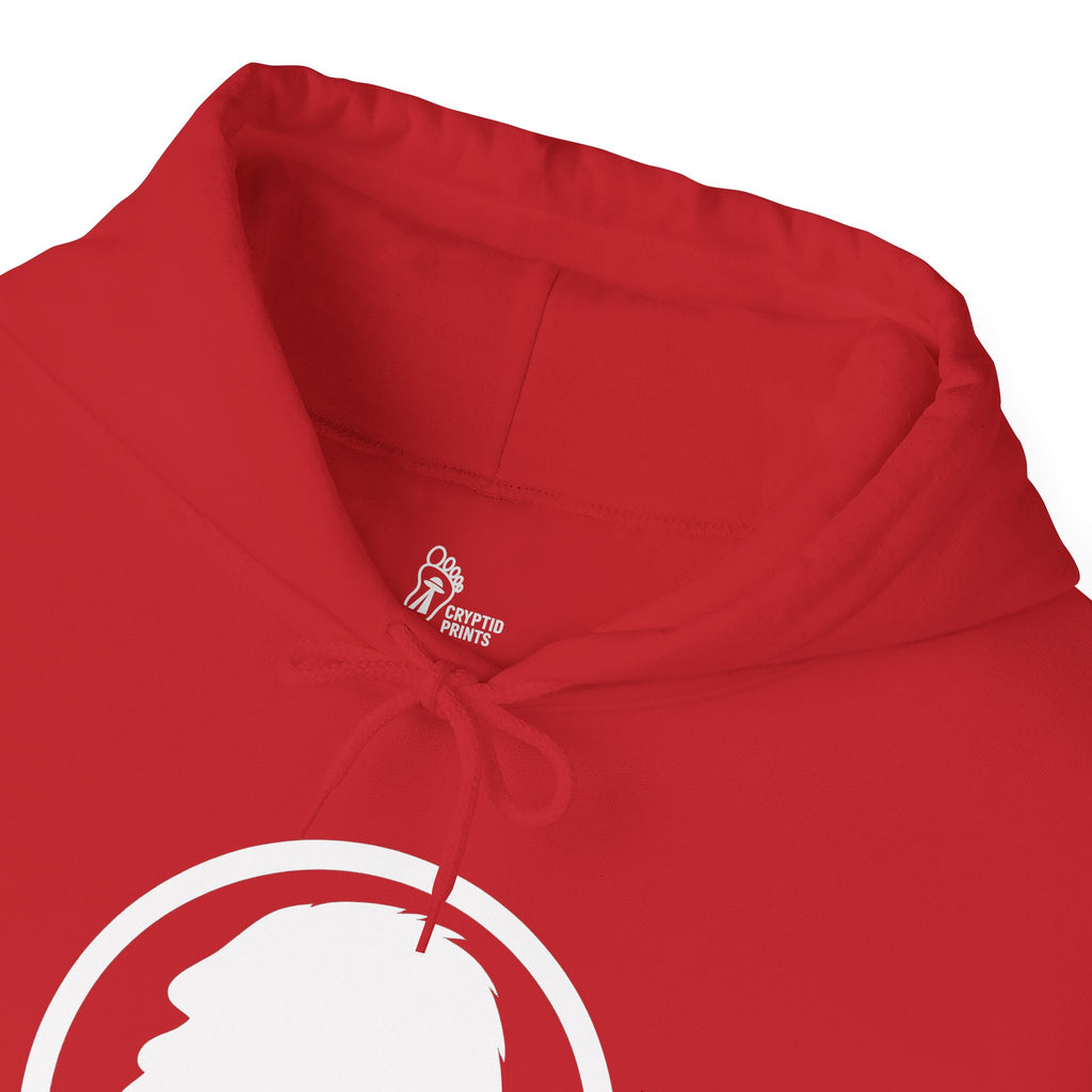Bigfoot Silhouette Hoodie - Clean White Cryptid Emblem