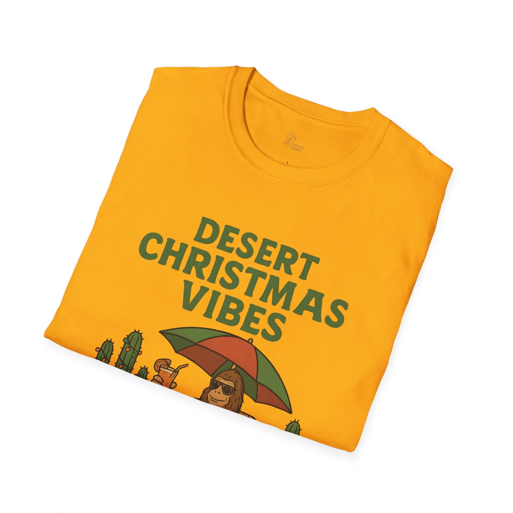 Desert Christmas Vibes Bigfoot Shirt - Santa Paws Christmas T-Shirt