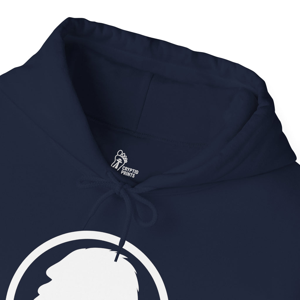 Bigfoot Silhouette Hoodie - Clean White Cryptid Emblem