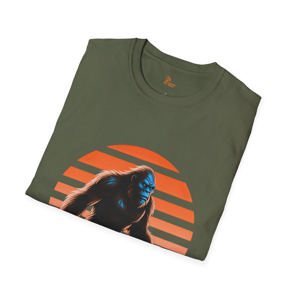 Retro Bigfoot Sunset Graphic Tee - Cryptid Prints