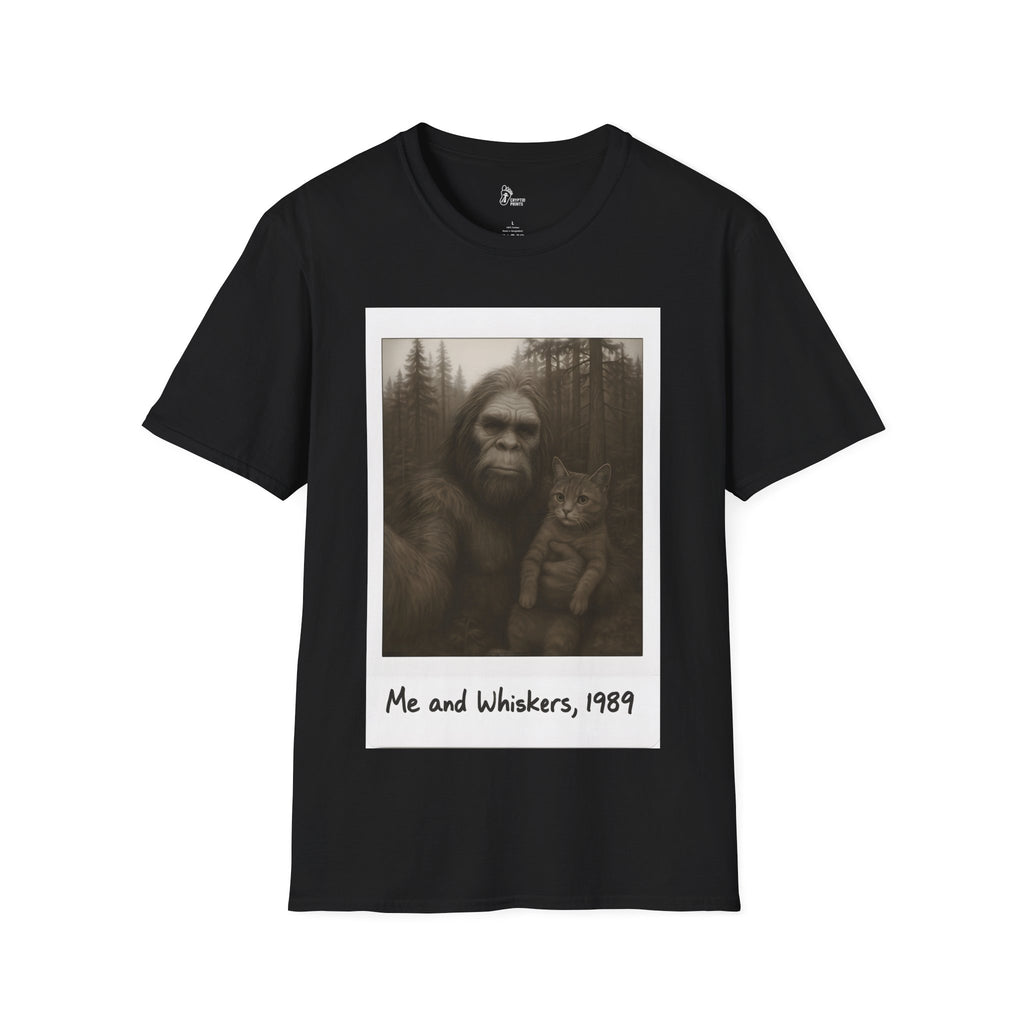 Me and Whiskers, 1989 - Bigfoot Retro-Photo Selfie T-Shirt