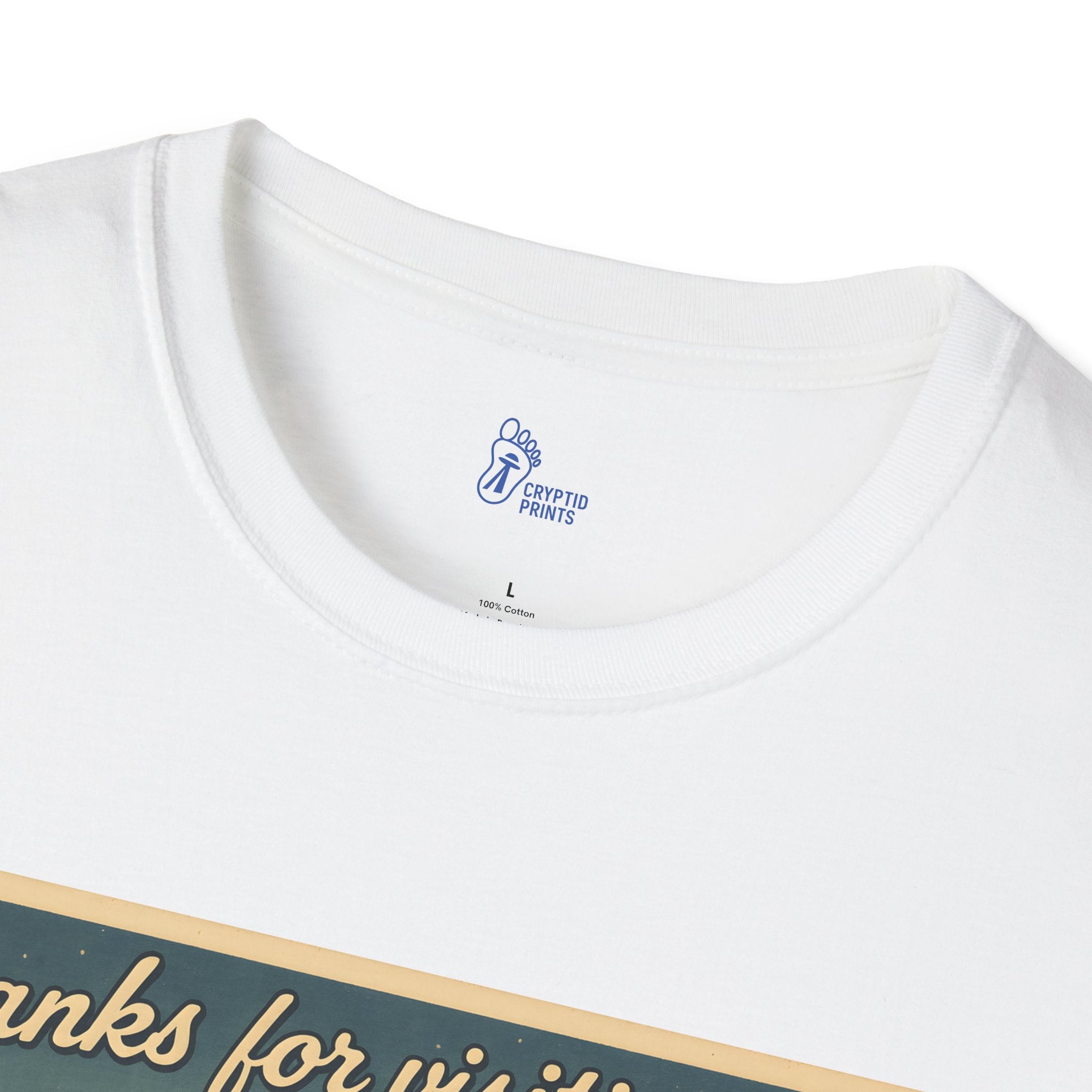 Thanks for Visiting Alien T-Shirt - Retro Postcard UFO Design