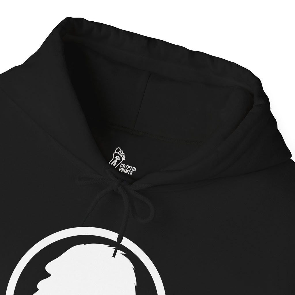 Bigfoot Silhouette Hoodie - Clean White Cryptid Emblem