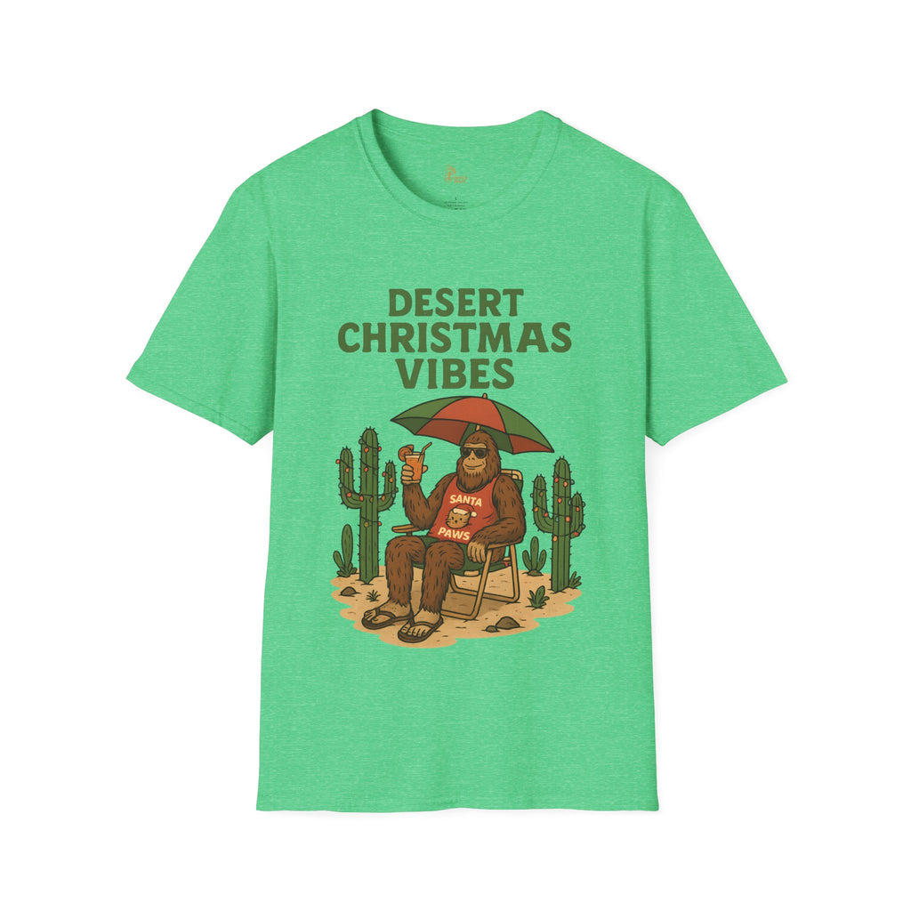 Desert Christmas Vibes Bigfoot Shirt - Santa Paws Christmas T-Shirt