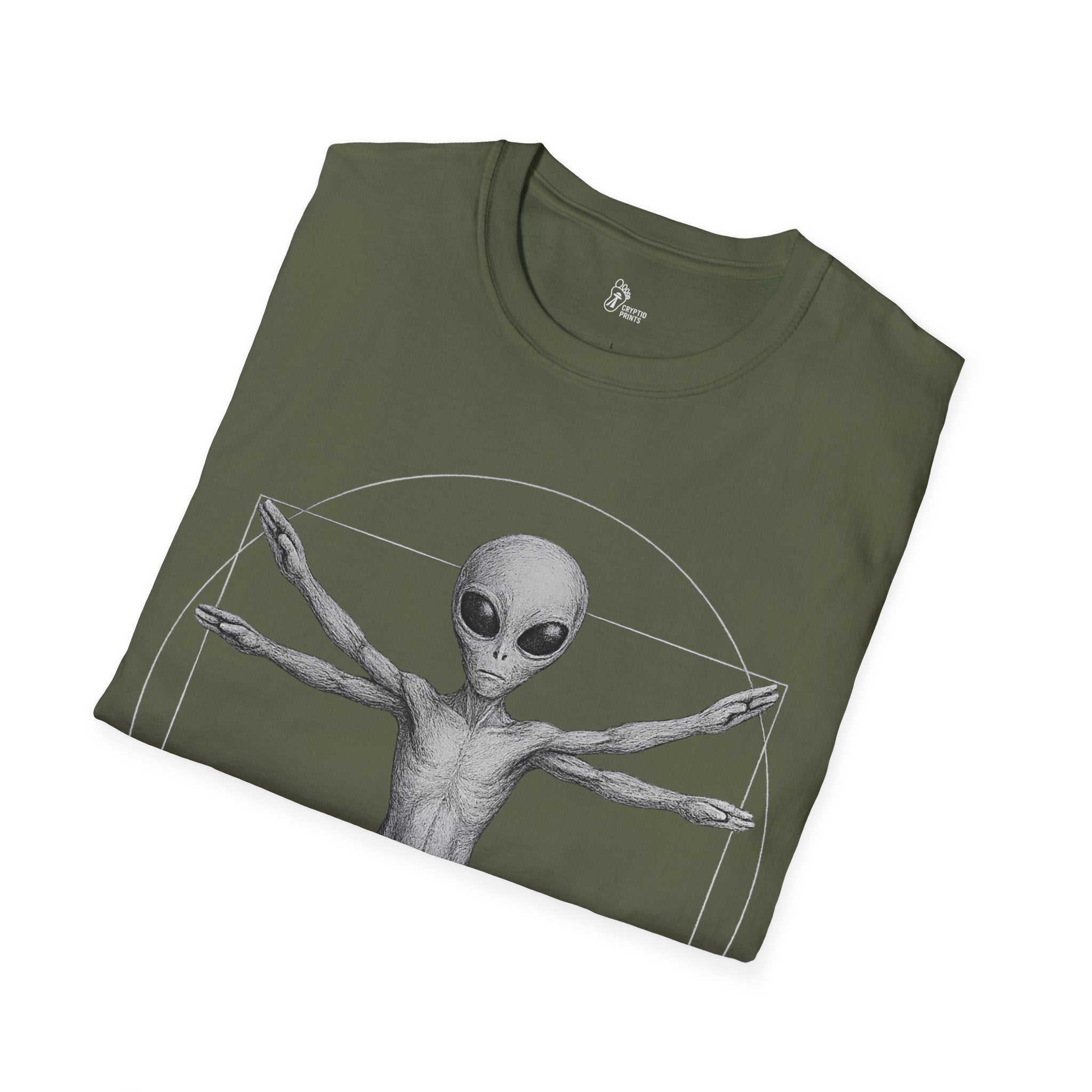 Alien Vitruvian Anatomy Graphic Tee - Cryptid Prints