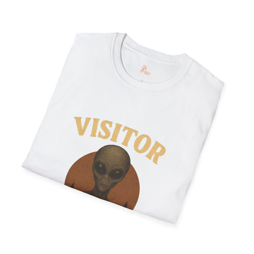 Grey Alien Visitor - Sunset Forest Alien T-Shirt
