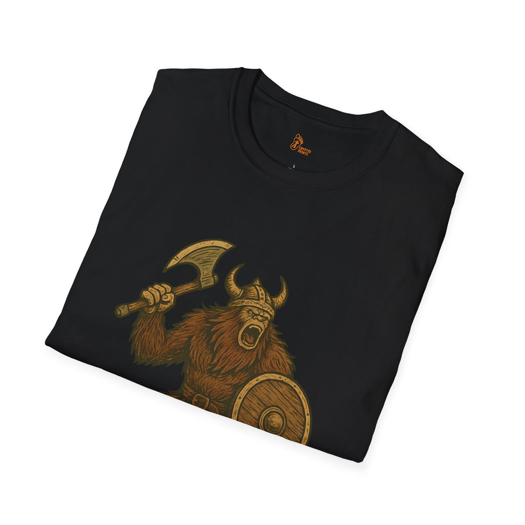 Viking Bigfoot T-Shirt - “STÓRFÓTR” Norse Warrior Cryptid Design