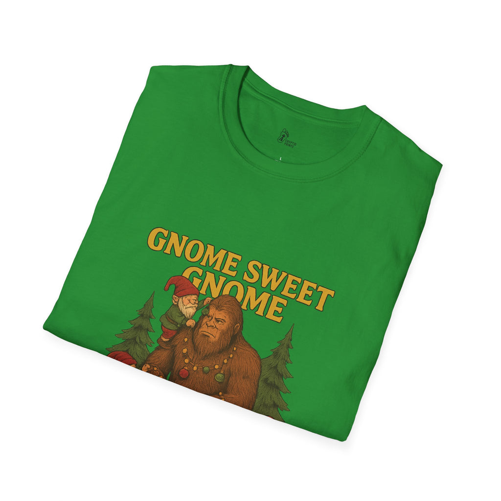 Gnome Sweet Gnome Bigfoot T-Shirt - Gnomes Decorating Sasquatch