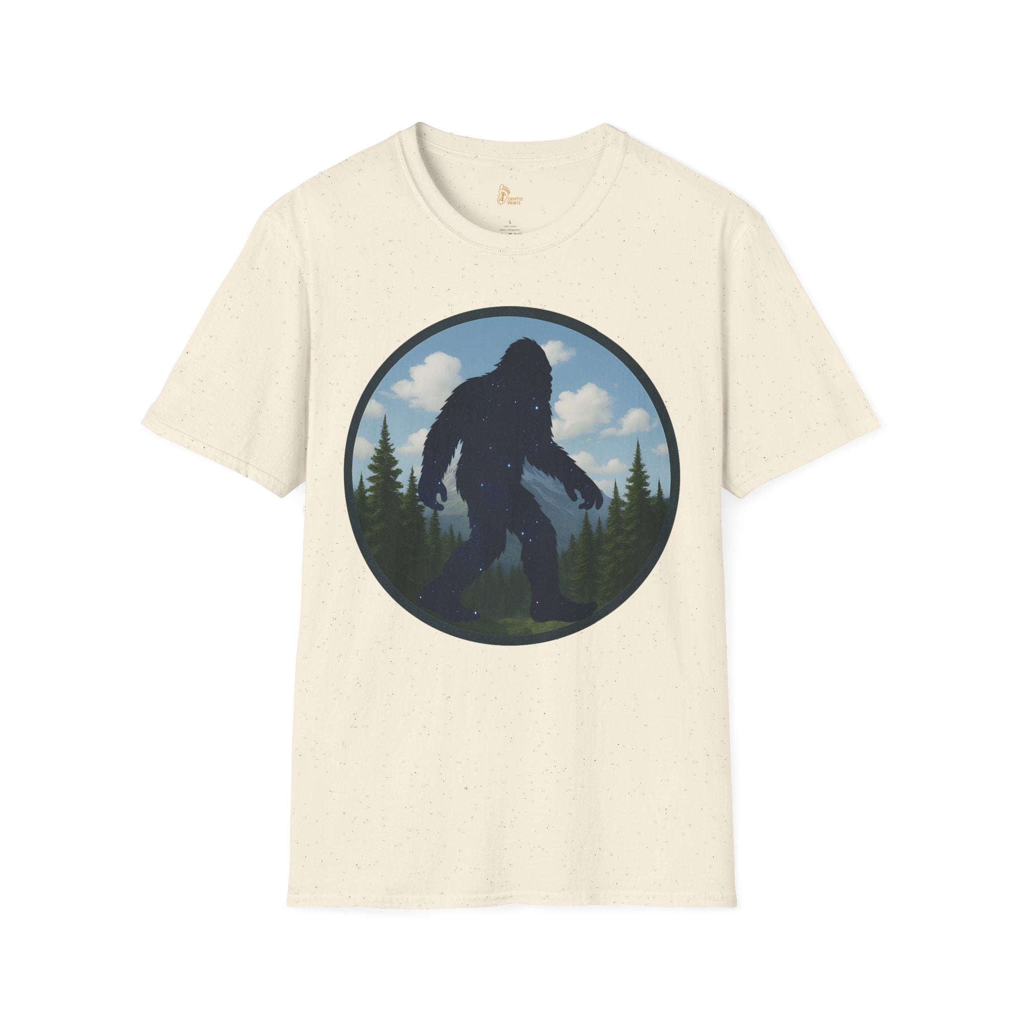 Cosmic Bigfoot Forest Silhouette Graphic Tee - Cryptid Prints