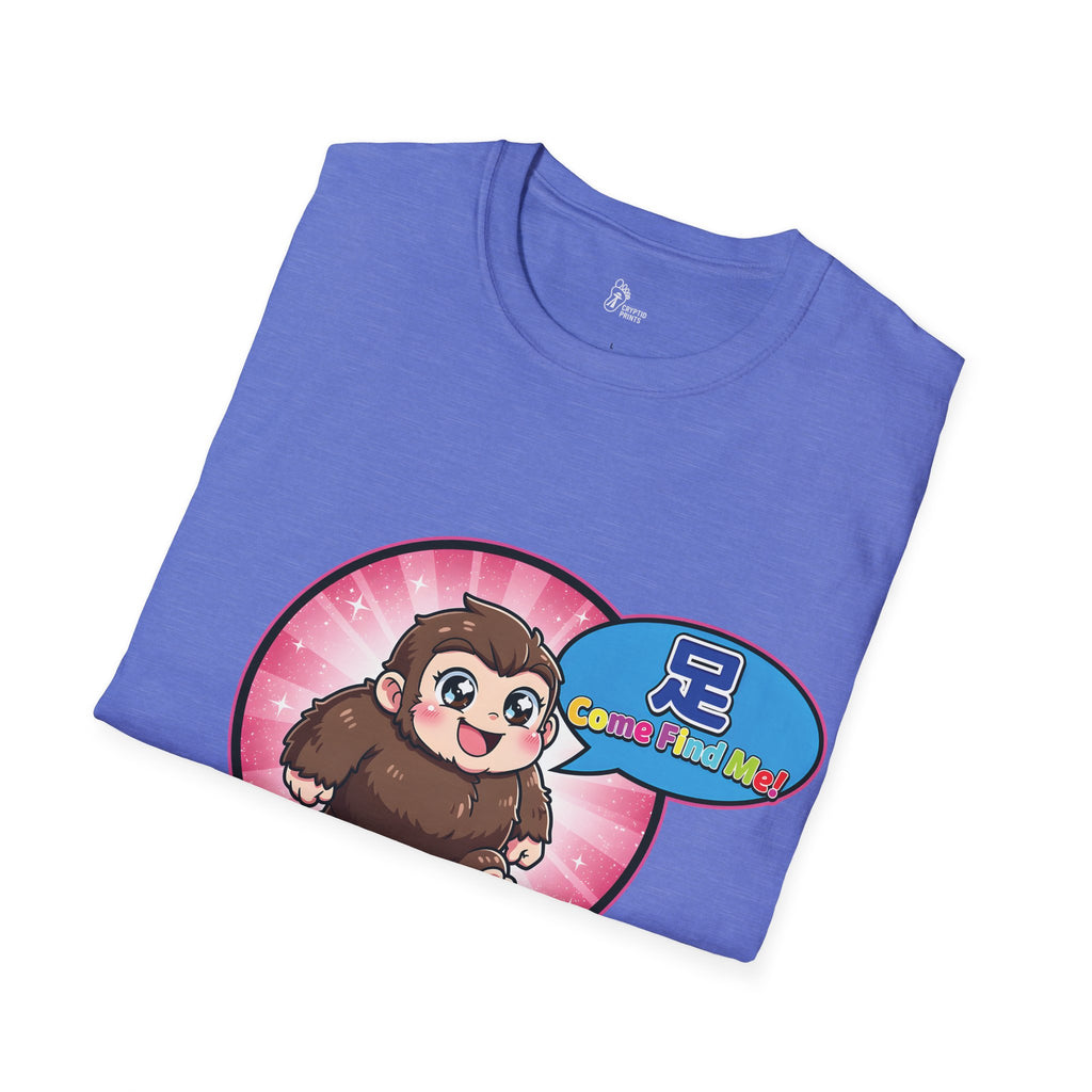 Chibi Bigfoot "Come Find Me!" Graphic T-Shirt - Cryptid Prints