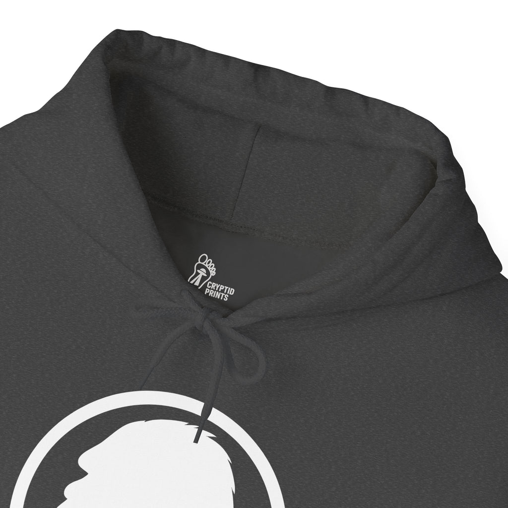 Bigfoot Silhouette Hoodie - Clean White Cryptid Emblem